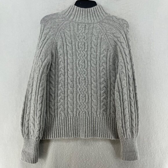 Joie Sweater Women's Sz S Light Gray Mock Neck Pullover Long Sleeves Ribbed Knit - Picture 2 of 12